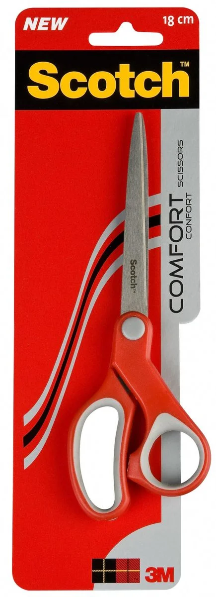 Scotch Comfort Scissors 20cm Red Soft Grip Handle Stainless Steel Blades 1 Pack