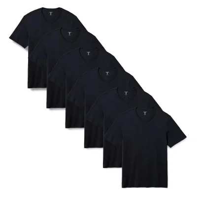 Amazon Essentials Men's Regular-Fit Short-Sleeve Crewneck T-Shirt, Pack of 6, Small