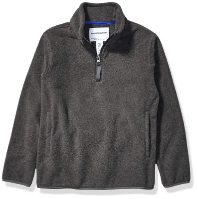 Amazon Essentials Boys' Polar Fleece Quarter-Zip Pullover Jacket - Age 10
