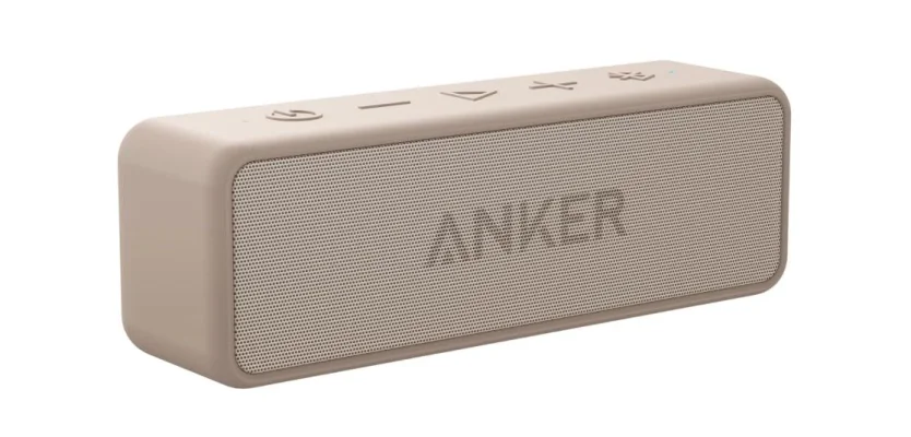 Anker Soundcore 2 Portable Bluetooth Speaker, 12W Stereo, Pink/Brown
