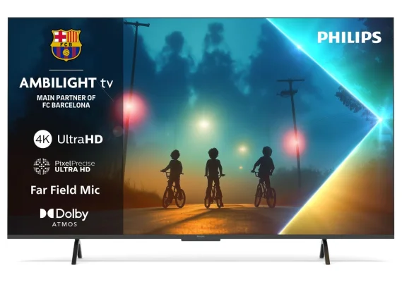 Philips Ambilight 55PUS8200 55" 4K LED Smart TV with Titan OS & Dolby Atmos