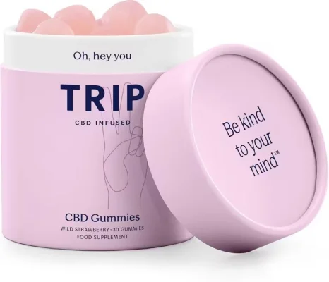 TRIP CBD Infused Gummies 300mg High Strength Wild Strawberry 30 Pack