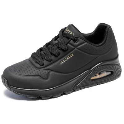 Skechers Ladies Uno Stand on Air Trainers, Black