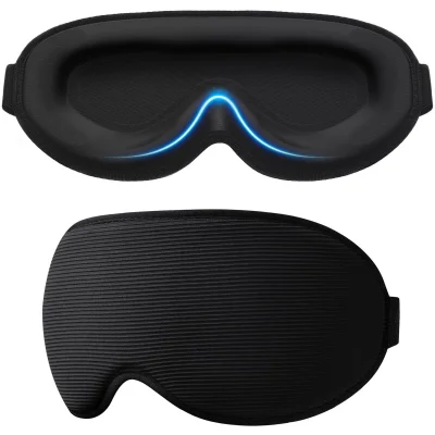 Gritin 100% Blackout Sleep Mask - Zero Eye Pressure Eye Mask - Black