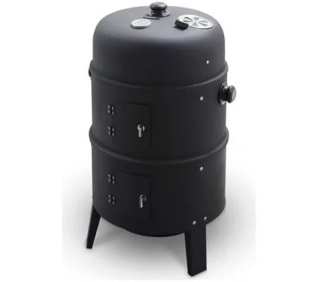 Tower T978573 2-in-1 Smoker & BBQ Charcoal Grill, 38cm, Black